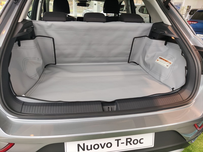 Tappeto Bagagliaio Mossa Vasca Per Volkswagen T-Roc SUV (2017-), In TPE Antiscivolo, Bordo Rialzato, G1